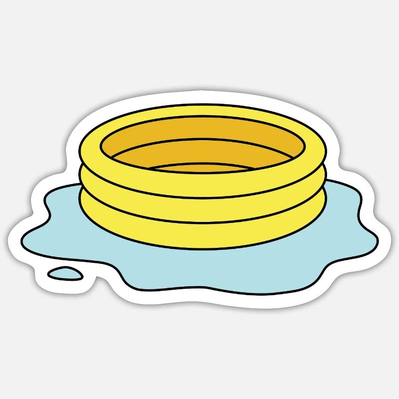 Paddling pool with puddle / leaky paddling pool Sticker size S (10 x 10 cm)