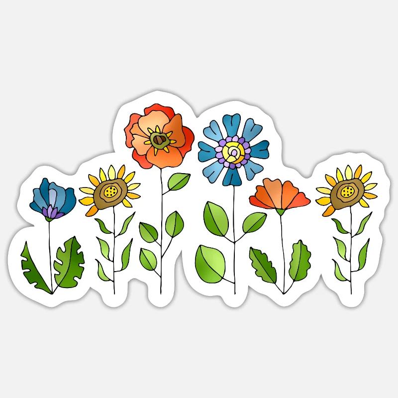 Fleur - Sticker taille S (10 x 10 cm) - blanc mat