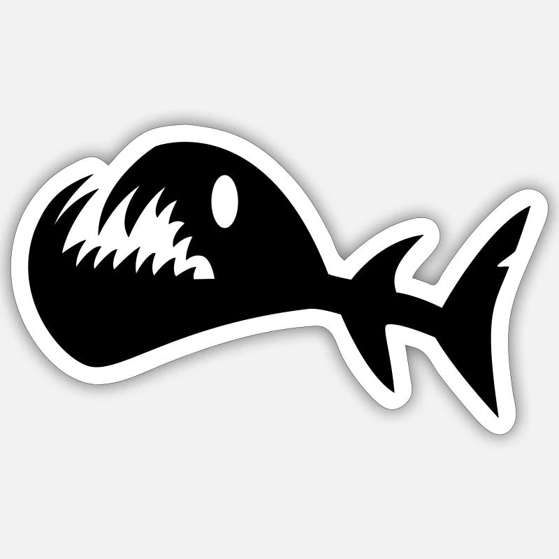 Battle Swimmer Fish Sticker size S (10 x 10 cm)