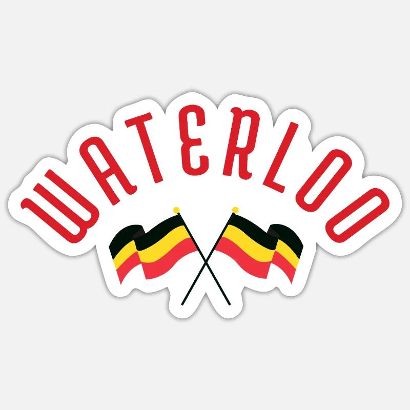 Waterloo Belgiska Flaggor - Sticker taille S (10 x 10 cm) - blanc mat