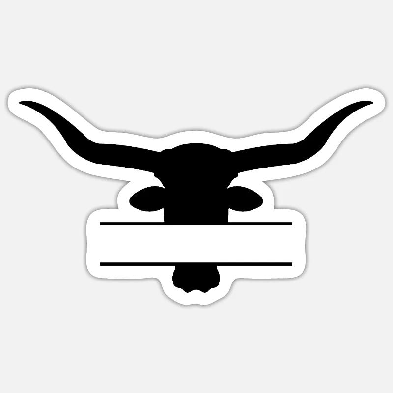 Longhorn Split-Rahmen Sticker Größe S (10 x 10 cm)