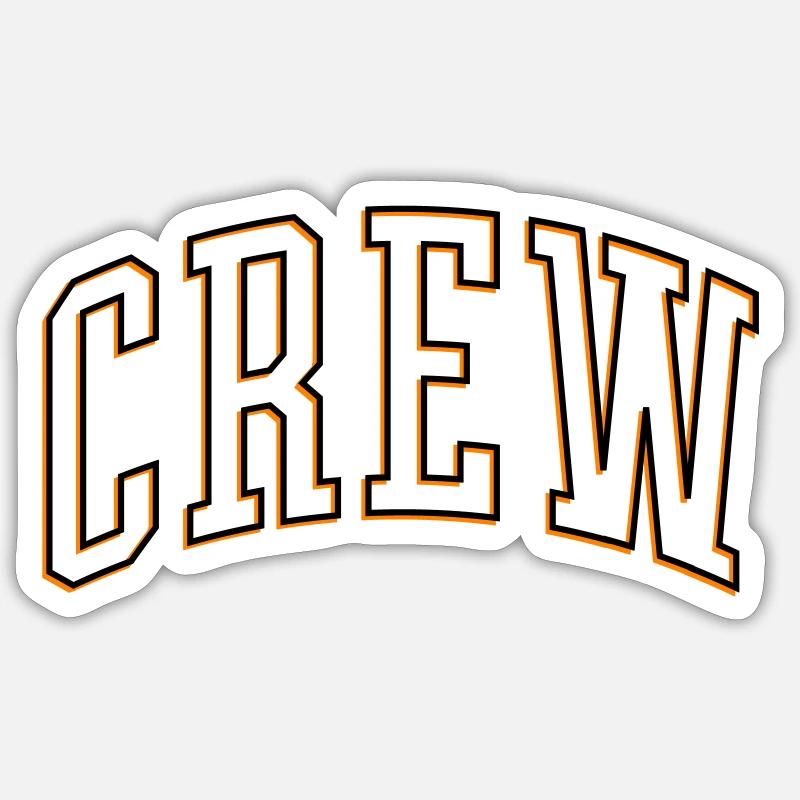 Crew Outline - Sticker size S (10 x 10 cm) - white matte