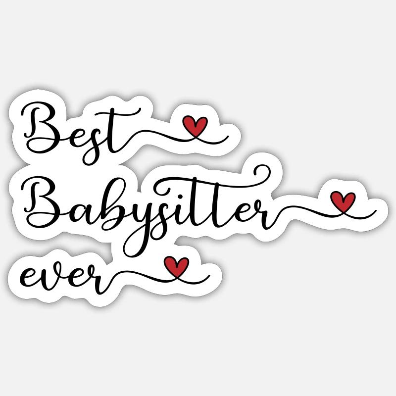 Bester Babysitter - Sticker Größe S (10 x 10 cm) - Mattweiß