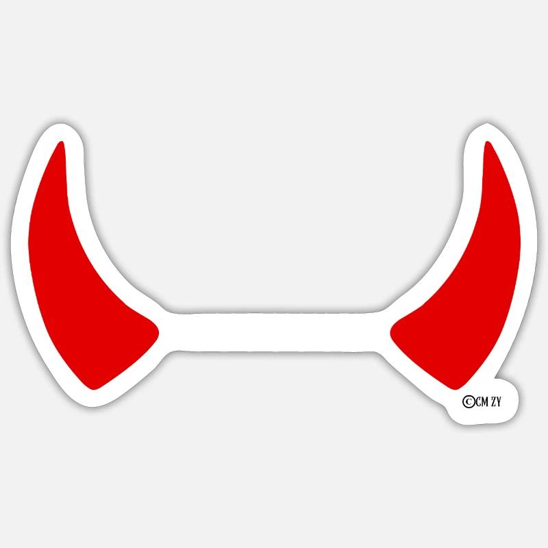 cornes rouges Sticker taille S (10 x 10 cm)
