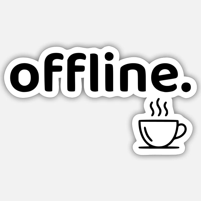 Offline minimalistisches Kaffee-Hemd - Sticker Größe S (10 x 10 cm) - Mattweiß