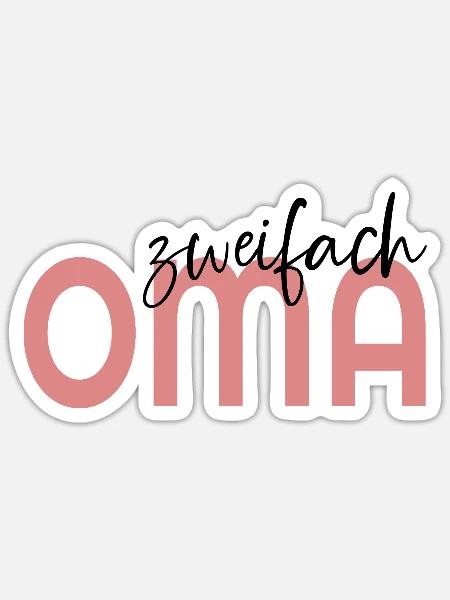 BABY ZWEIFACH OMA - Sticker Größe S (10 x 10 cm) - Mattweiß