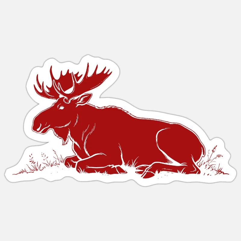 Elk - Sticker size S (10 x 10 cm) - white matte