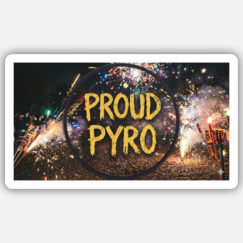 Fier de Pyro ! - Sticker taille S (10 x 10 cm) - blanc mat