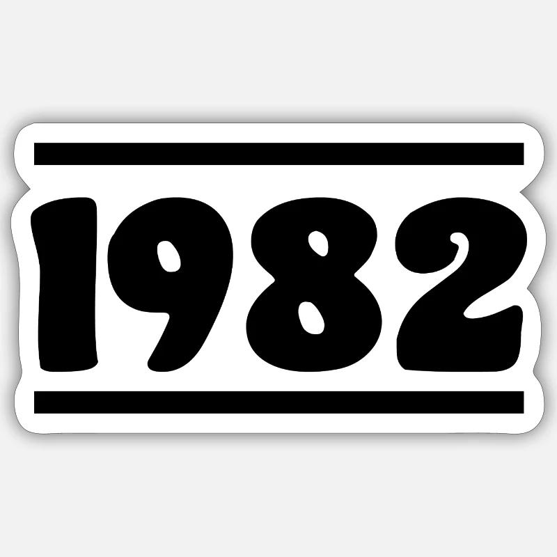 1982 birthday 1982 - Sticker size S (10 x 10 cm) - white matte