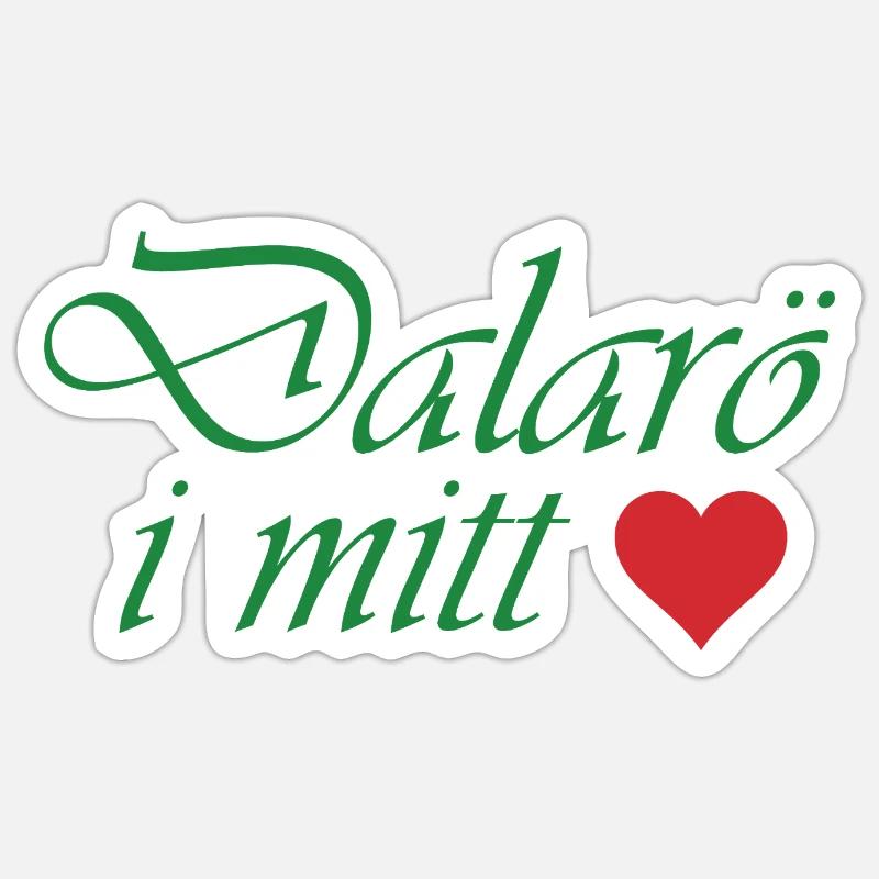 Dalarö dans mon cœur - Sticker taille S (10 x 10 cm) - blanc mat