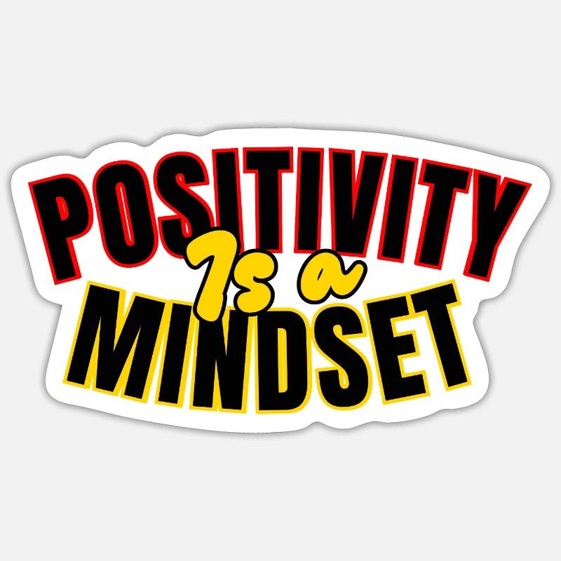 Positivité: mindset - Sticker taille S (10 x 10 cm) - blanc mat