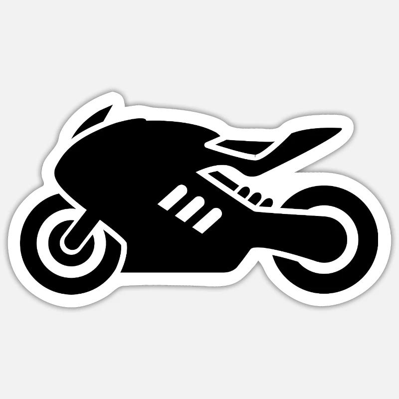 Motorrad - Sticker Größe S (10 x 10 cm) - Mattweiß