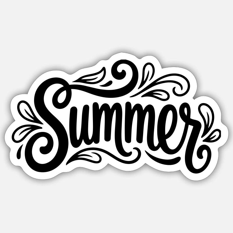 Sommer - Sticker Größe S (10 x 10 cm) - Mattweiß