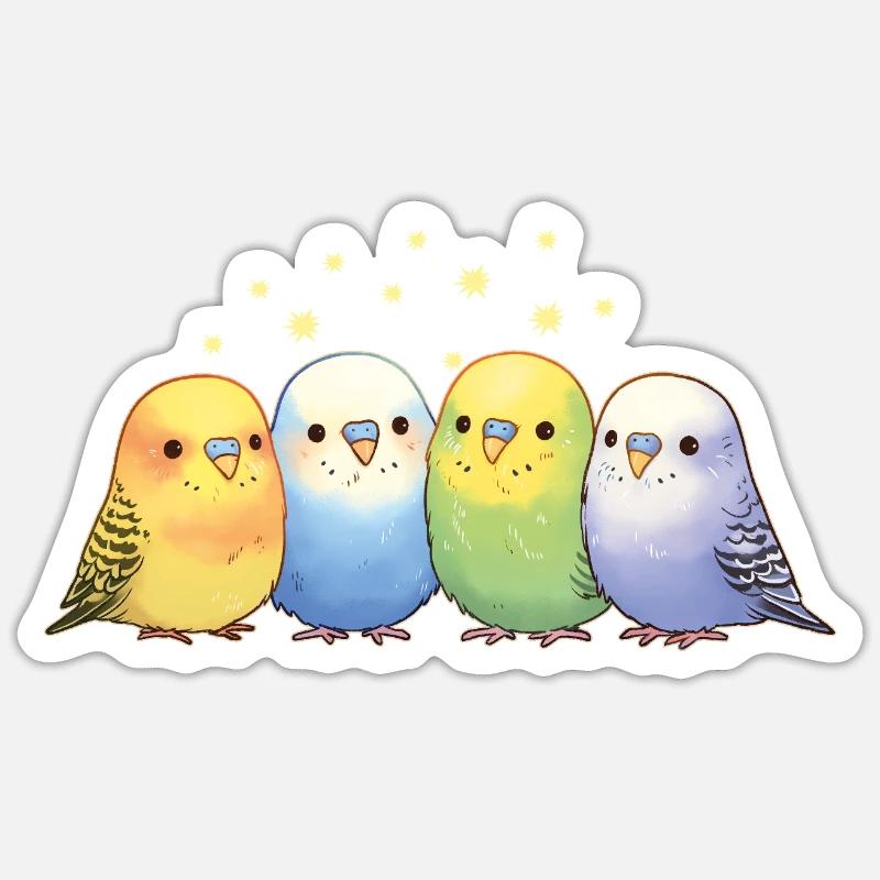 Budgies - Sticker taille S (10 x 10 cm) - blanc mat