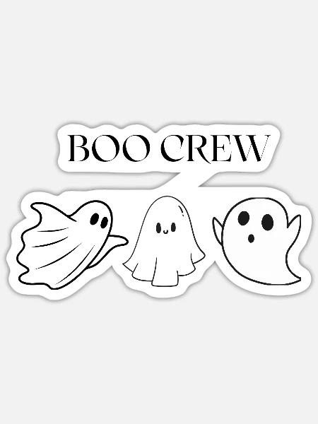 BOO CREW - Sticker Größe S (10 x 10 cm) - Mattweiß