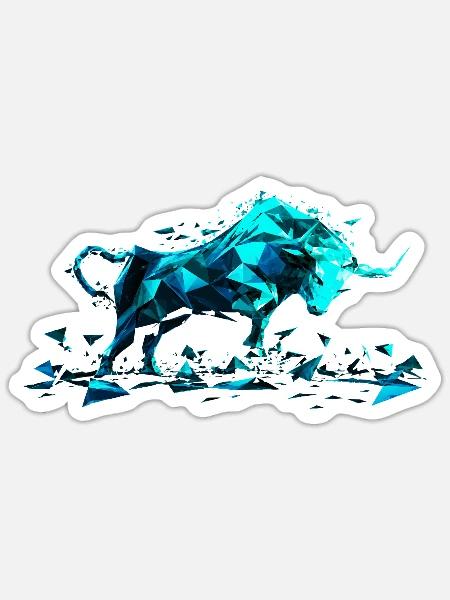 Bull Mint - Sticker Größe S (10 x 10 cm) - Mattweiß
