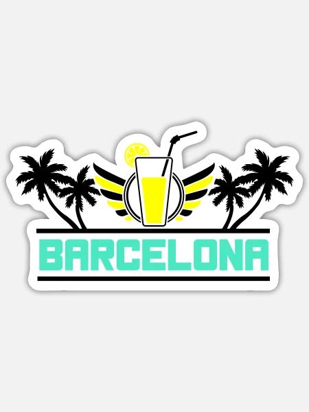 barcelona - Sticker Größe S (10 x 10 cm) - Mattweiß