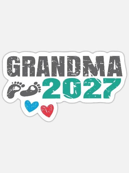 Grandma 2027 - Sticker Größe S (10 x 10 cm) - Mattweiß