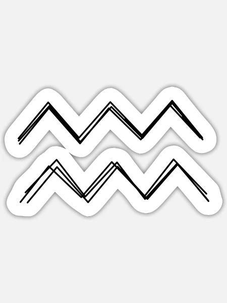 Sternzeichen Wassermann handgezeichnet - Sticker Größe S (10 x 10 cm) - Mattweiß