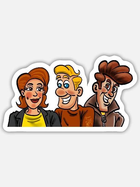 Zeichentrickfiguren - Sticker Größe S (10 x 10 cm) - Mattweiß