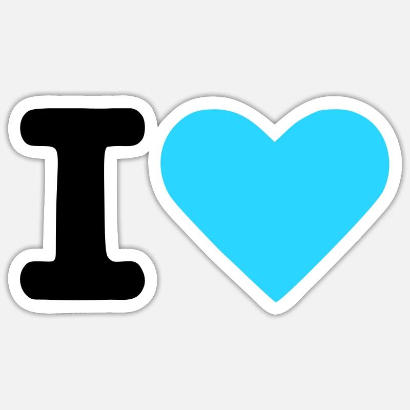 I love - Sticker Größe S (10 x 10 cm) - Mattweiß