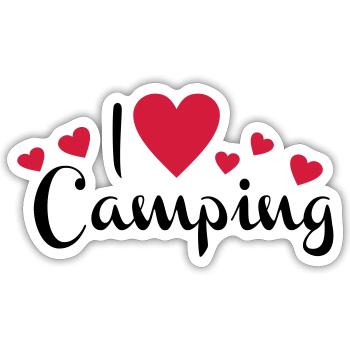 camping - Sticker Größe S (10 x 10 cm) - Mattweiß - Vorne