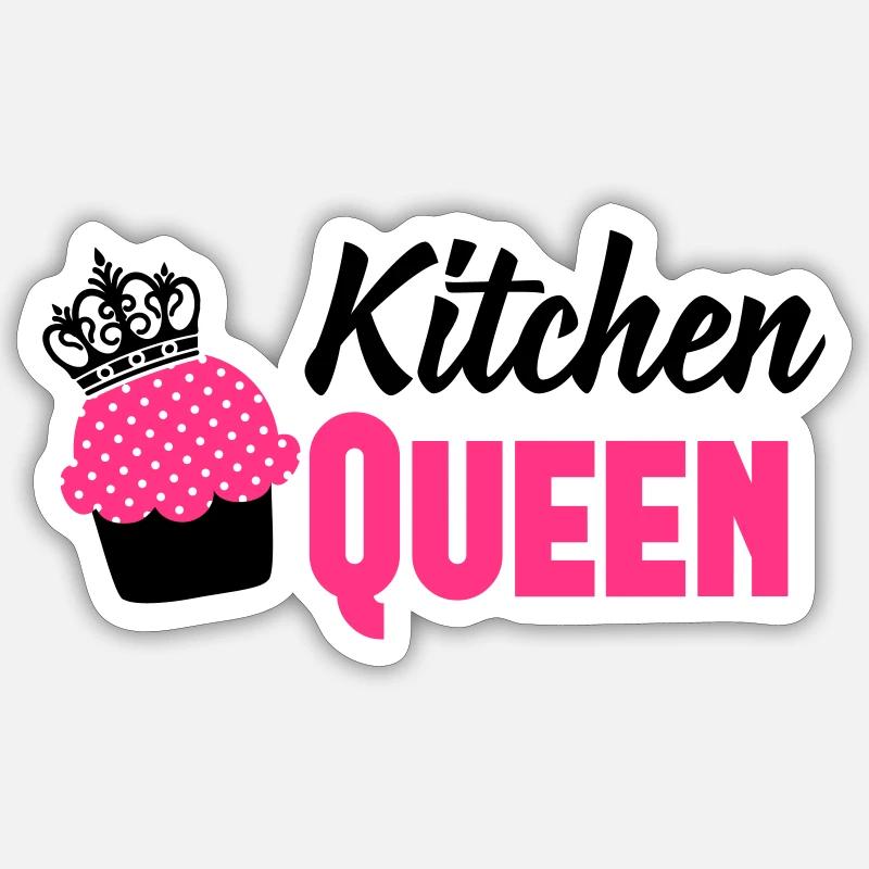 Kitchen Queen - Sticker Größe S (10 x 10 cm) - Mattweiß