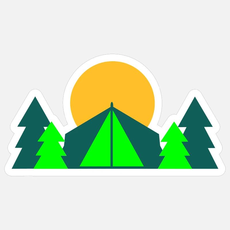 CAMPING - Sticker Größe S (10 x 10 cm) - Mattweiß