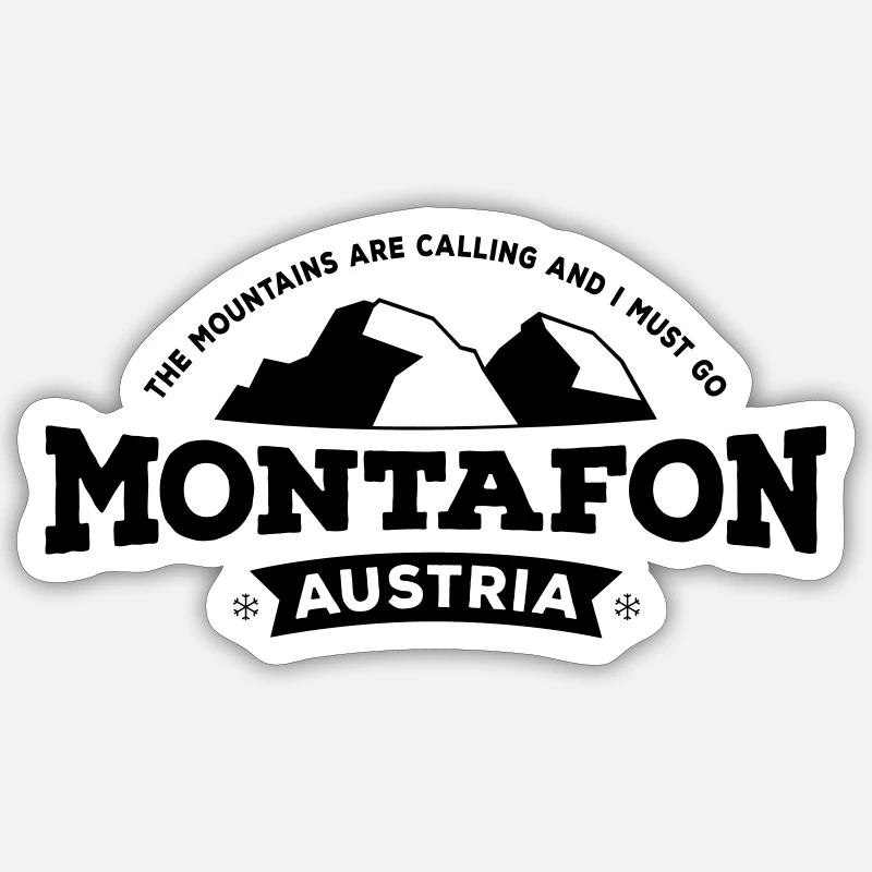 Montafon black - Sticker size S (10 x 10 cm) - white matte