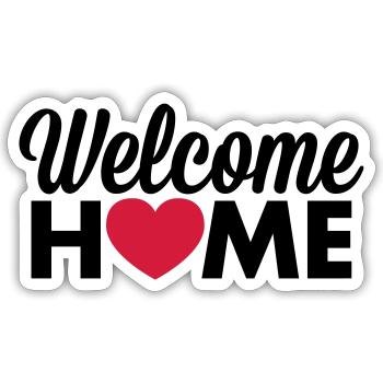 Coeur de Welcome Home - Sticker taille S (10 x 10 cm) - blanc mat - Devant
