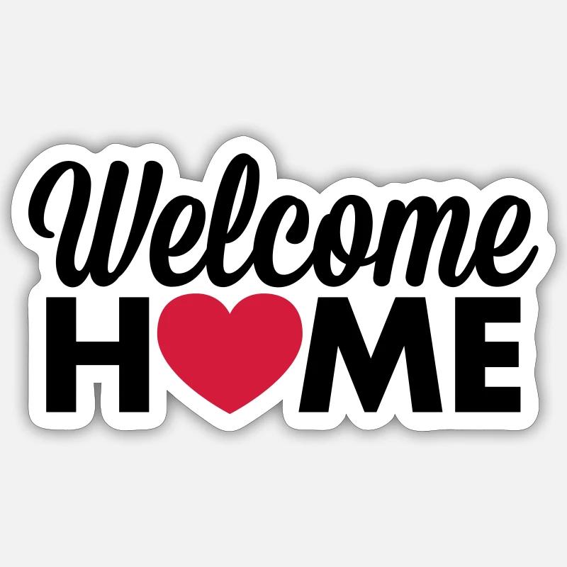 Welcome Home heart - Sticker size S (10 x 10 cm) - white matte