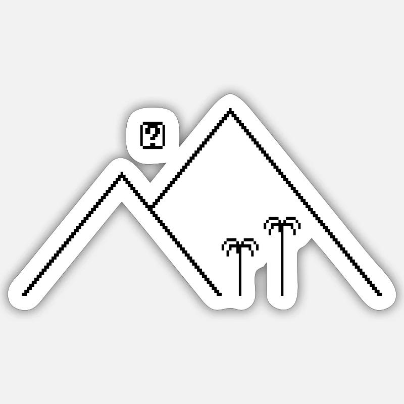 Pixel Pyramiden - Sticker Größe S (10 x 10 cm) - Mattweiß