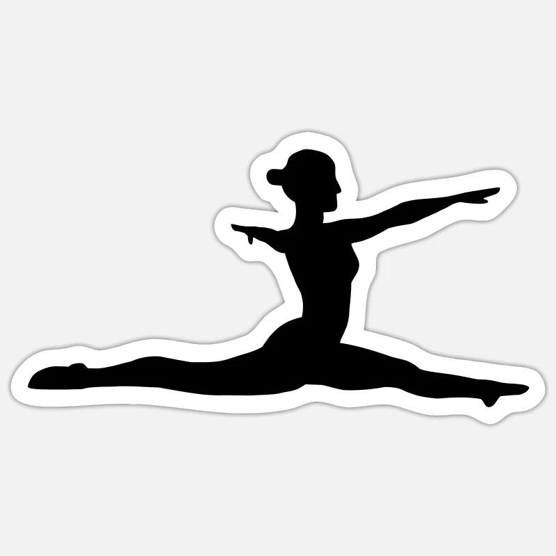 Gymnastik Mädchen - Sticker Größe S (10 x 10 cm) - Mattweiß