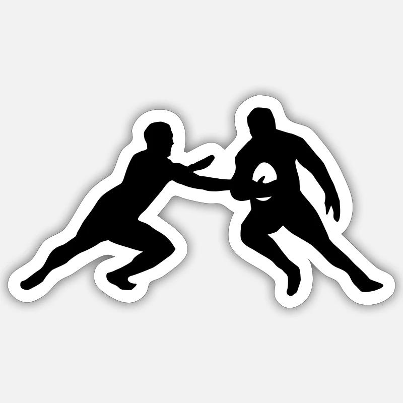 Rugby - Sticker Größe S (10 x 10 cm) - Mattweiß