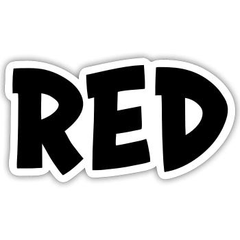 La couleur rouge - Sticker taille S (10 x 10 cm) - blanc mat - Devant