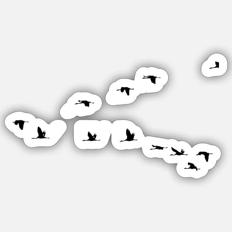 les oiseaux migrateurs Sticker taille S (10 x 10 cm)
