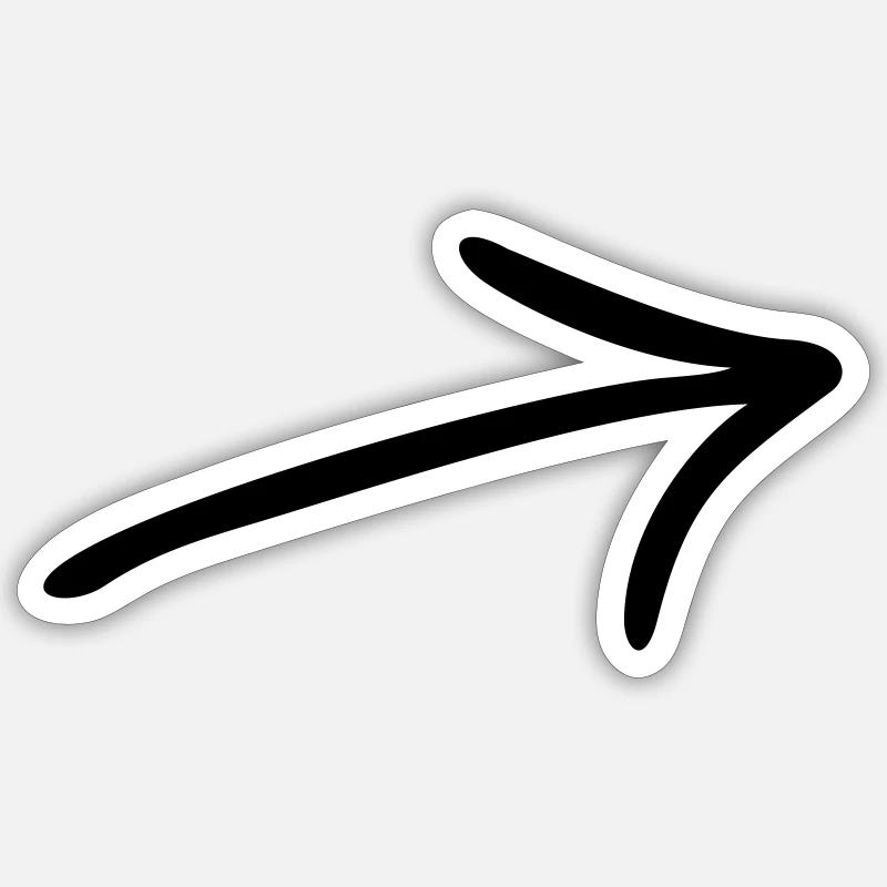 flèche - Sticker taille S (10 x 10 cm) - blanc mat