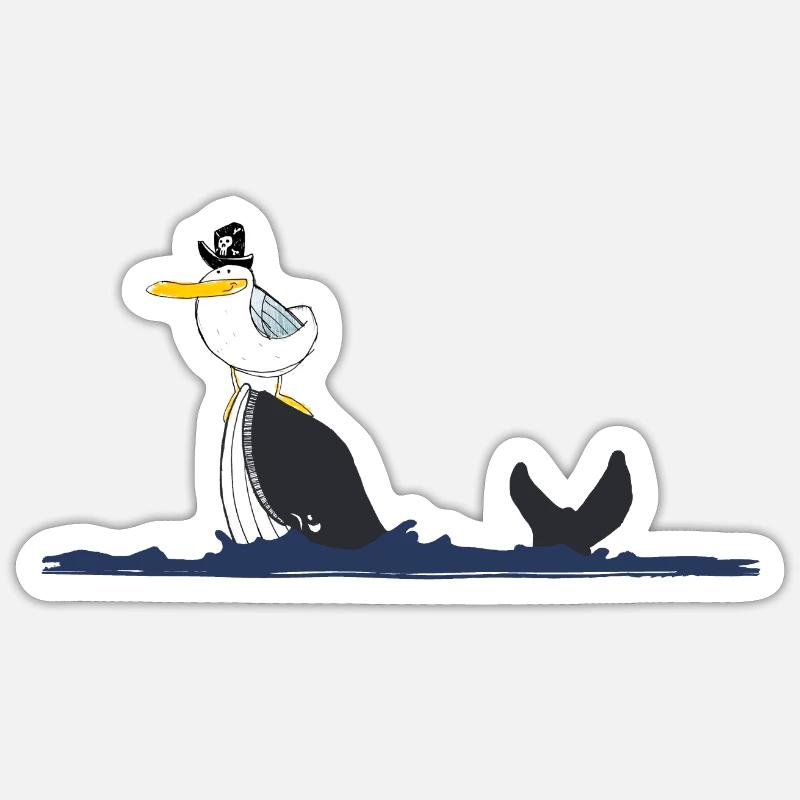 Möwe ahoi! (Wal) Sticker Größe S (10 x 10 cm)