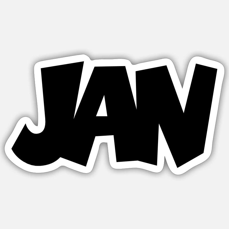 Jan - Sticker Größe S (10 x 10 cm) - Mattweiß