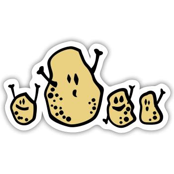 happy potatoes - Sticker Größe S (10 x 10 cm) - Mattweiß - Vorne
