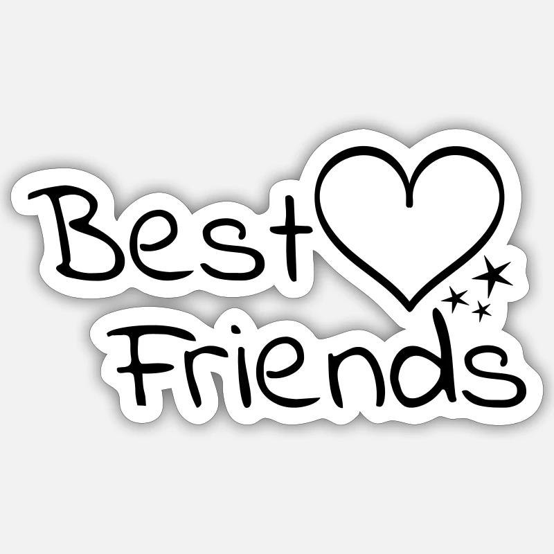 Meilleurs amis - Sticker taille S (10 x 10 cm) - blanc mat