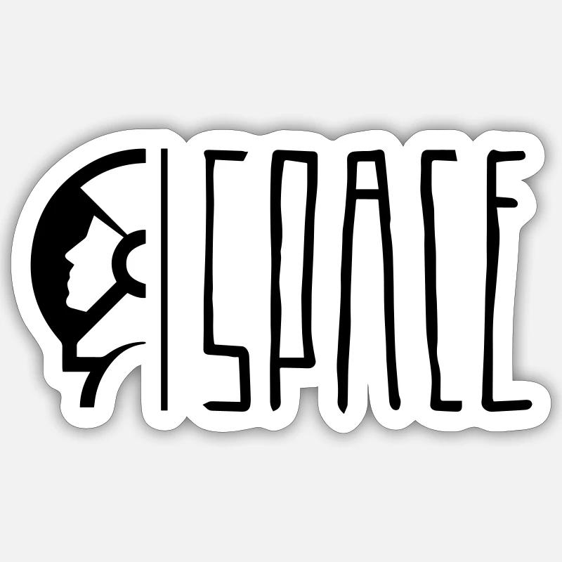 Space - Astronaute - Sticker taille S (10 x 10 cm) - blanc mat