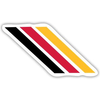 Deutschland Fahne - Sticker Größe S (10 x 10 cm) - Mattweiß - Vorne