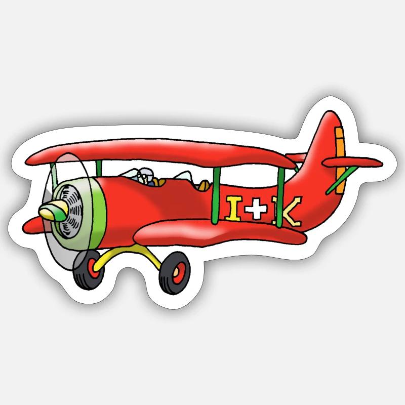 Doppeldecker - Sticker Größe S (10 x 10 cm) - Mattweiß