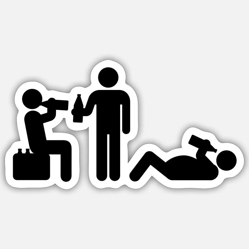 boozy alcohol vodka beer drunk drinking - Sticker size S (10 x 10 cm) - white matte