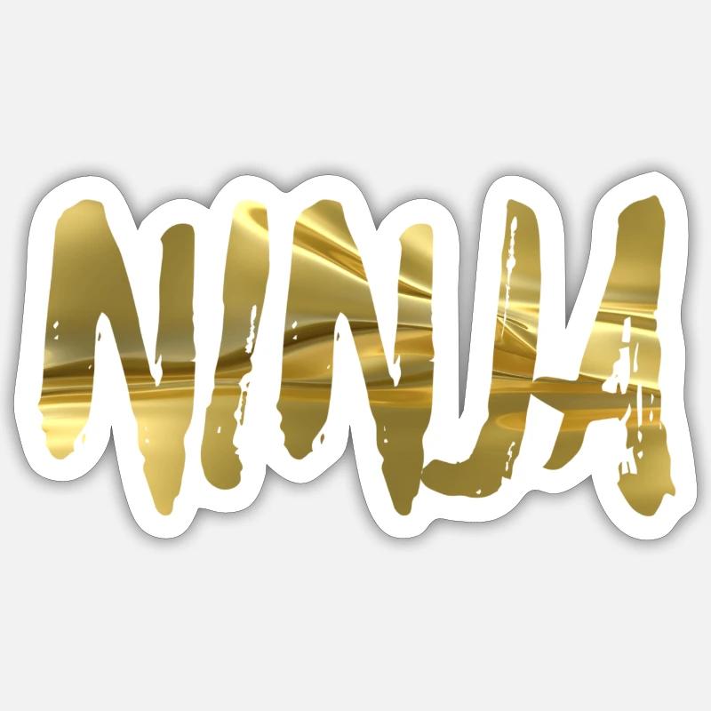 Ninja - Sticker taille S (10 x 10 cm) - blanc mat