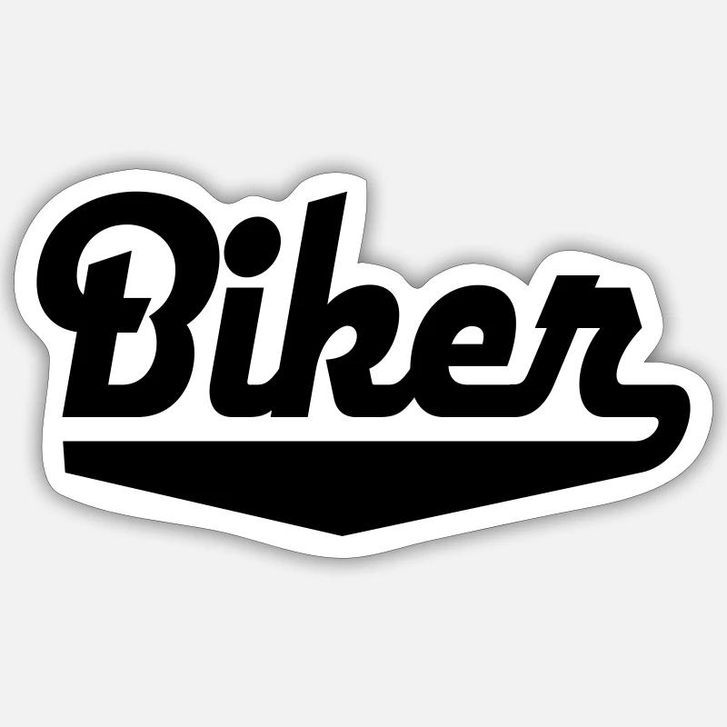 Biker - Sticker Größe S (10 x 10 cm) - Mattweiß