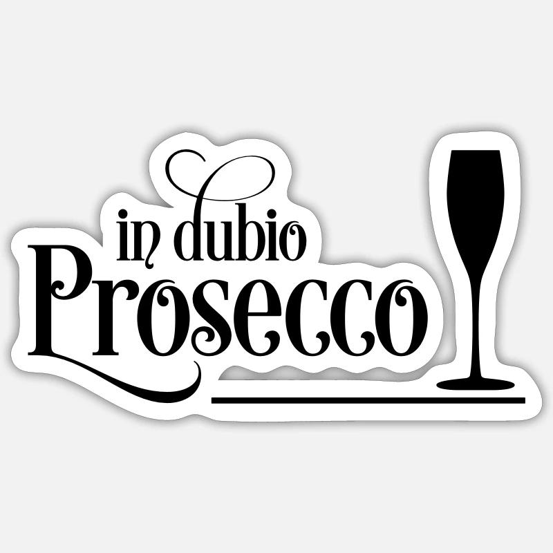 Prosecco - Sticker taille S (10 x 10 cm) - blanc mat
