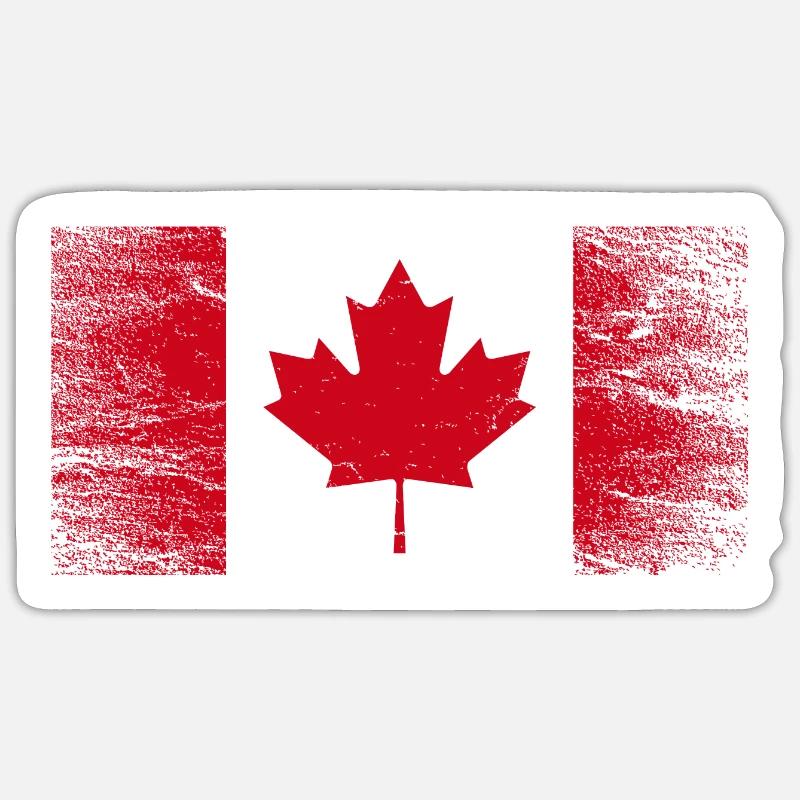 Canada Érable Vancouver Montréal Toronto Maple Leaf - Sticker taille S (10 x 10 cm) - blanc mat