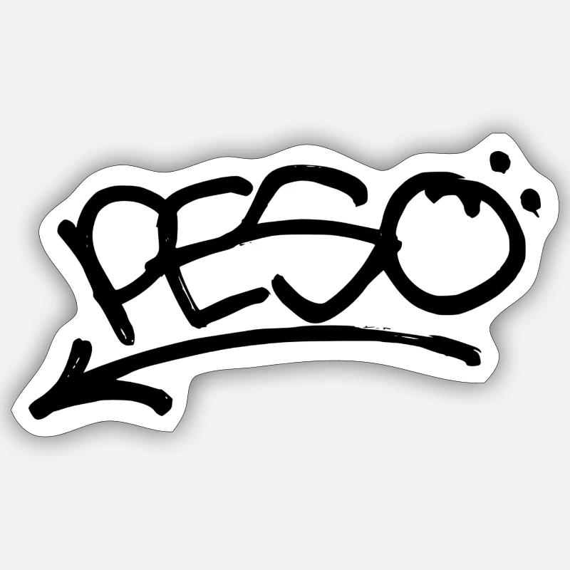 graffiti peso - Sticker size S (10 x 10 cm) - white matte